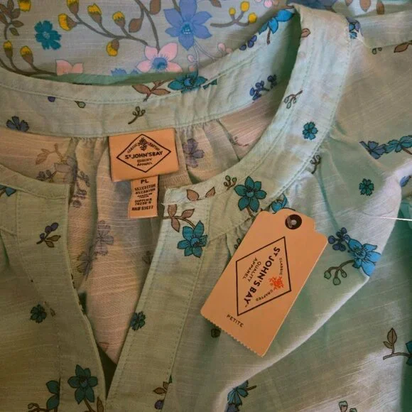 NWT St Johns Bay sz Petite Large PL floral print top - Picture 3 of 3